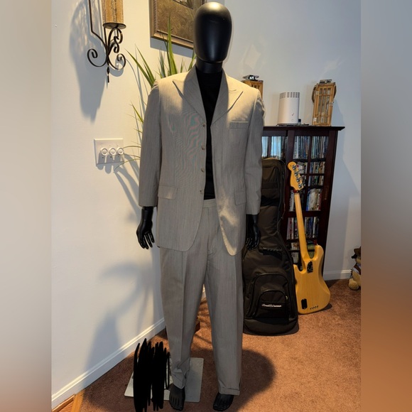 Light grey custom two piece suit